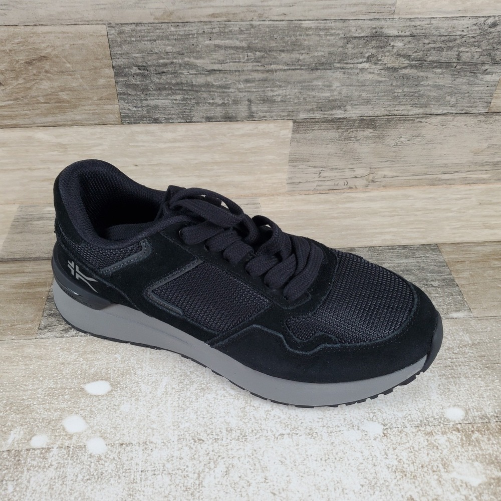 KURU Apogee Shoes Womens 9 Jet Black Storm Gray Mesh Lace Up Sneakers